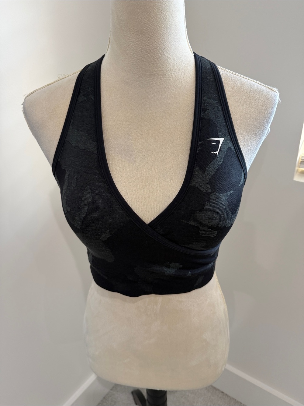 Gymshark Black Camo Wrap Sports Bra
